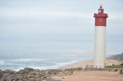 Red and white lighthouse
